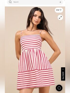 Lulu's Pink and White Striped Mini Sundress